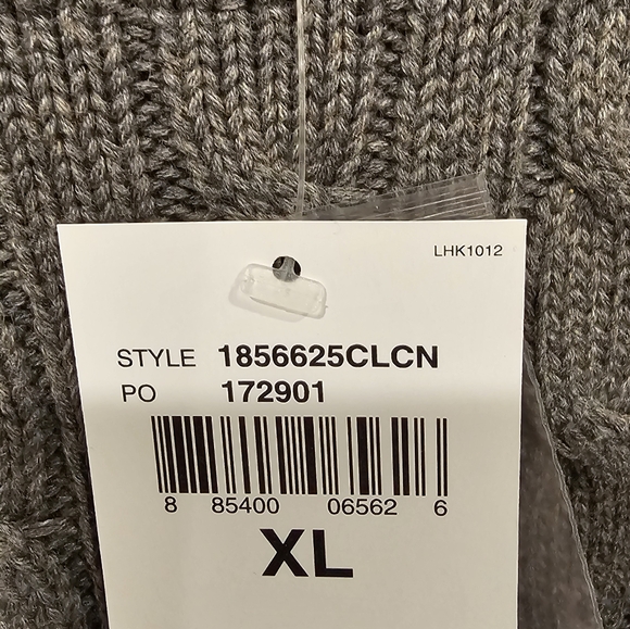 NWT Ralph Lauren Sport Women's Gray Cable Knit Pullover with Pink Logo Size-XL - Picture 9 of 11